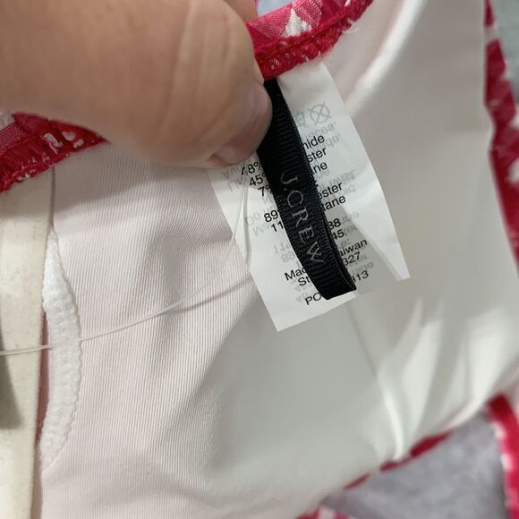 Loft Gingham Bikini Top Sz L Pink &‎ White NWT - Picture 5 of 7